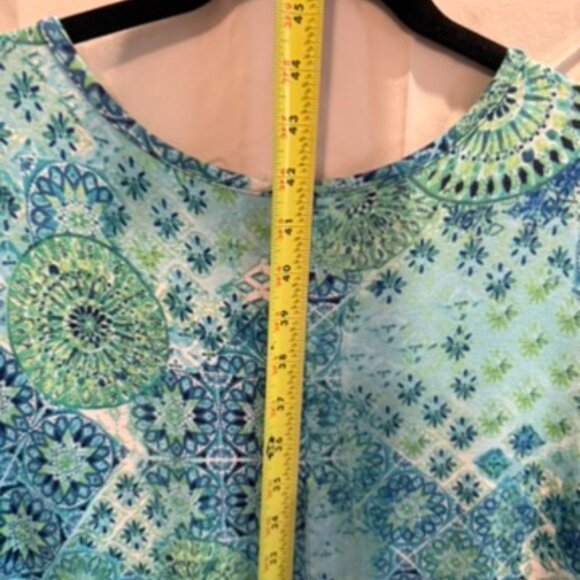 Catherines Midi-Dress, 2x, Teal Multicolor - Picture 2 of 4